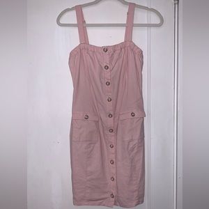 Marjorelle Light Pink Front Button Mini Dress